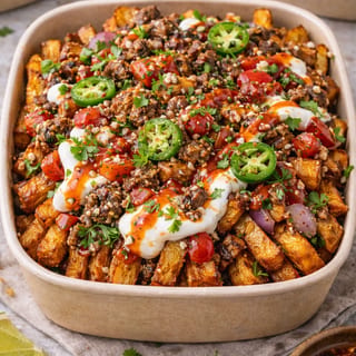 Loaded Plantain fries